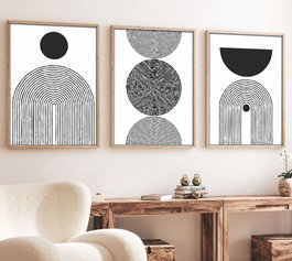 Wallity Huhu163 Cuadro Decorativo enmarcado en MDF (3 Piezas) 50 x 70 cm
